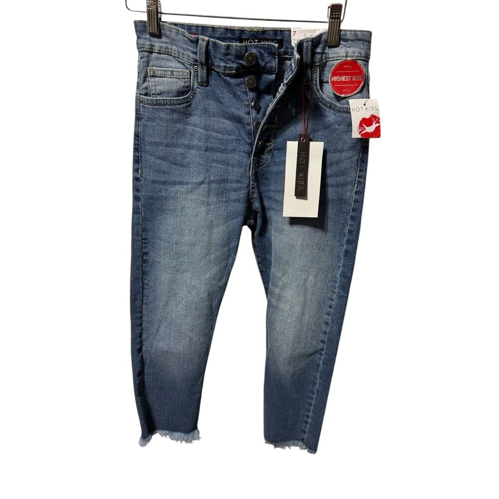 NWT Hot Kiss Women’s/Juniors Highest Rise Crop Jeans Size 7 Button Fly
